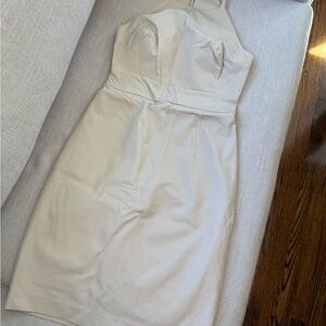 Banana Republic One-Shoulder Cream Sheath Dress